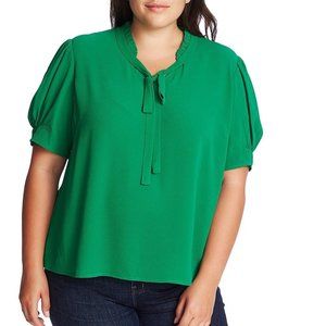 CeCe Ruffle Tie Neck Top